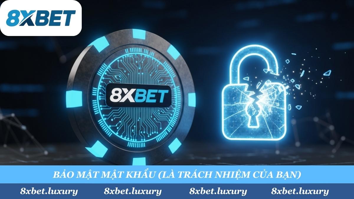 Bảo mật tài khoản là trách nhiệm của anh em. 8XBET miễn trừ trách nhiệm cho mọi thiệt hại phát sinh do anh em để lộ mật khẩu, cho mượn tài khoản hoặc truy cập link lạ